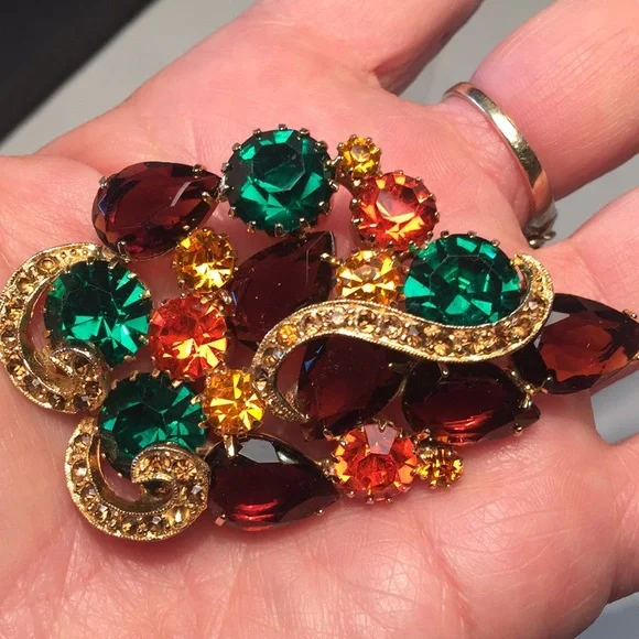 Gorgeous vintage rhinestone brooch - Picture 1 of 5